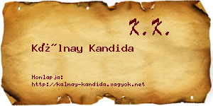 Kálnay Kandida névjegykártya